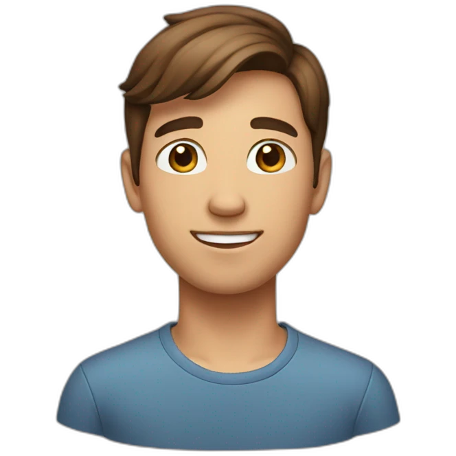 A young man with brown hair emoji