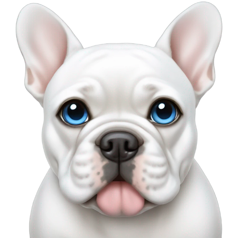 White french bulldog with blue eyes emoji
