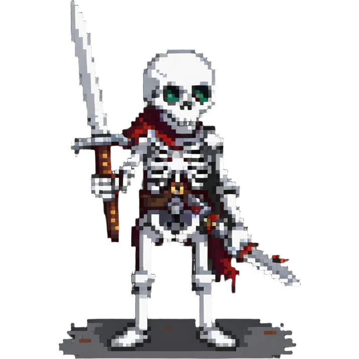 skeleton holding a sword emoji