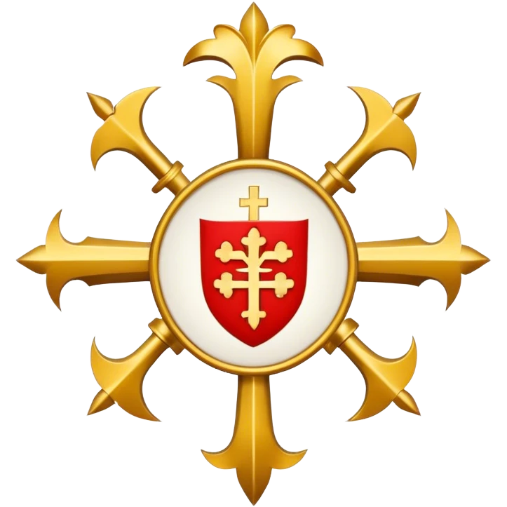 Pope's emblem with a touch of red emoji
