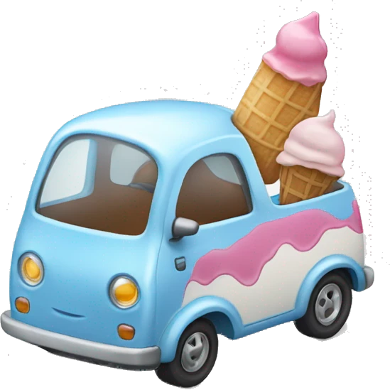 Car with ice-cream  emoji