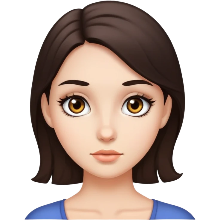 Brunette girl black eyes  emoji