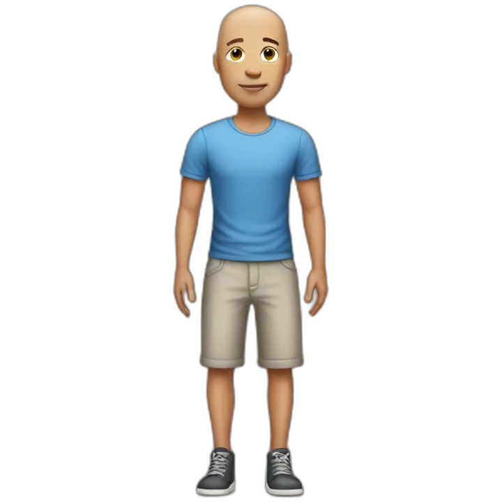 Bald guy thin legs emoji