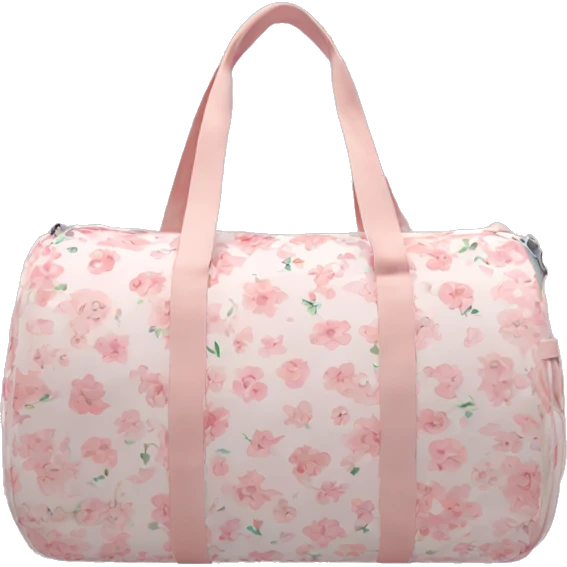light pink floral gym bag emoji