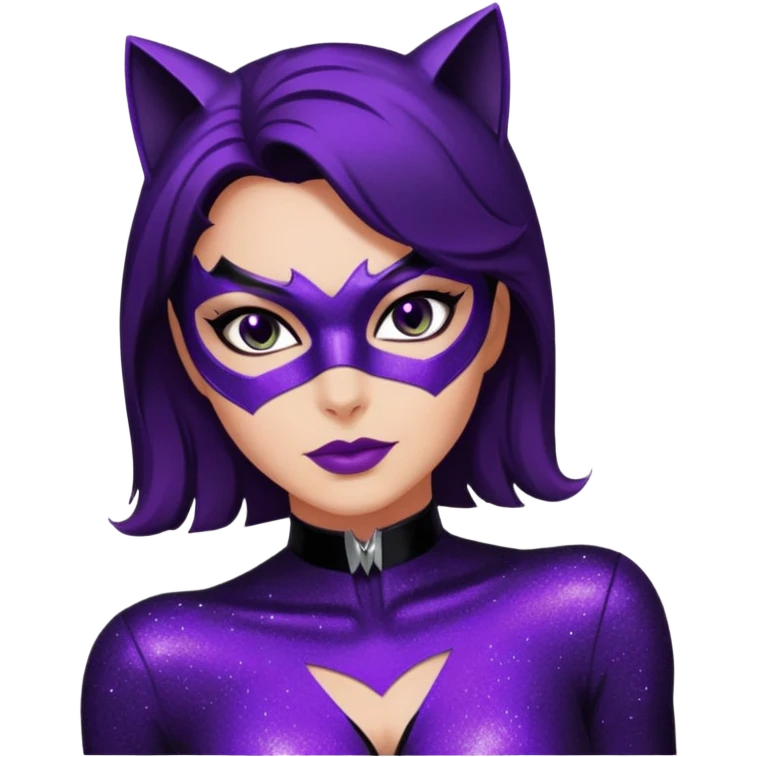 glitter purple Cat woman sexy emoji