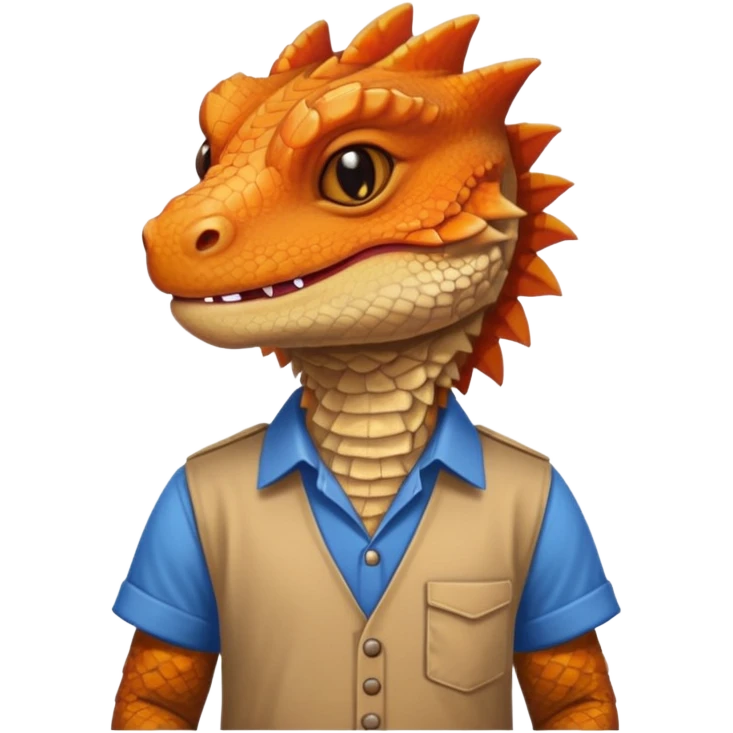 long bearded dragon with shirt emoji