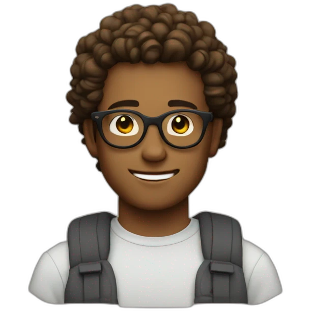 cool dudedd with round glasses Blake  emoji