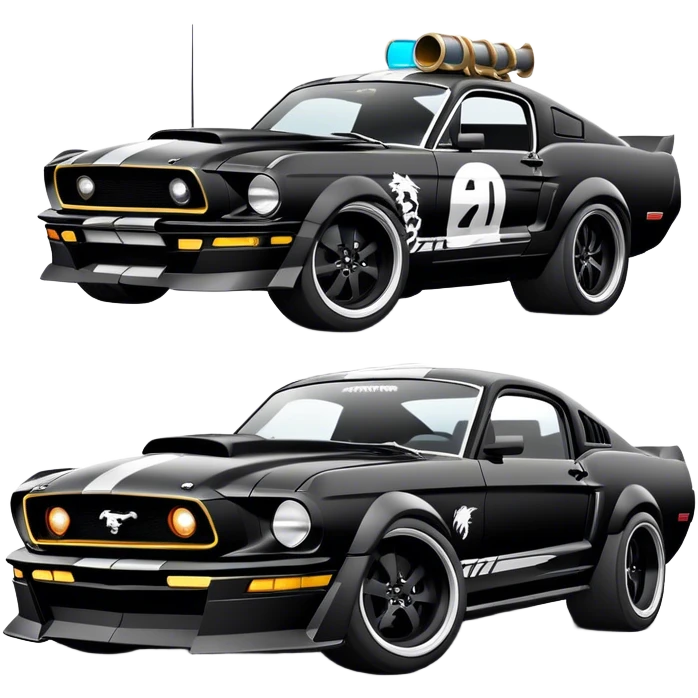 Black Ford Mustang Hoonicorn emoji