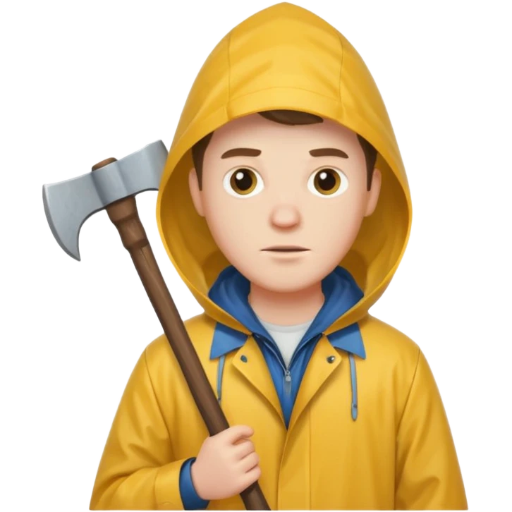Американский психопат в дождевике с топором emoji