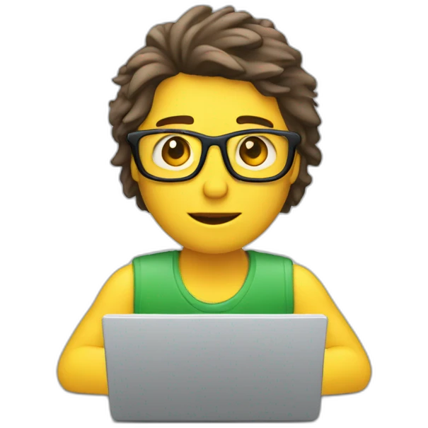 SMM specialist typing on laptop emoji