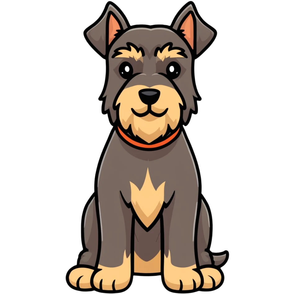 brown schnauzer dog full body emoji