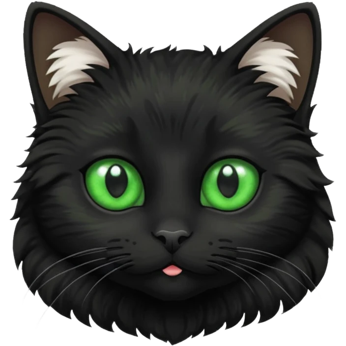 GATA NEGRO PELUDITA PONLE MANCHITAS BLANCAS emoji