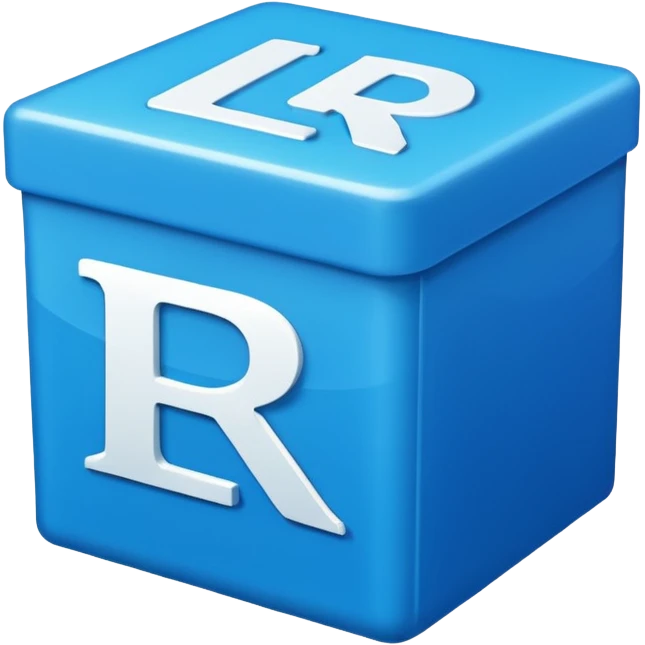 The letters LR in a blue box 2D emoji