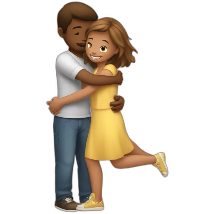 Girl hug guy friend emoji