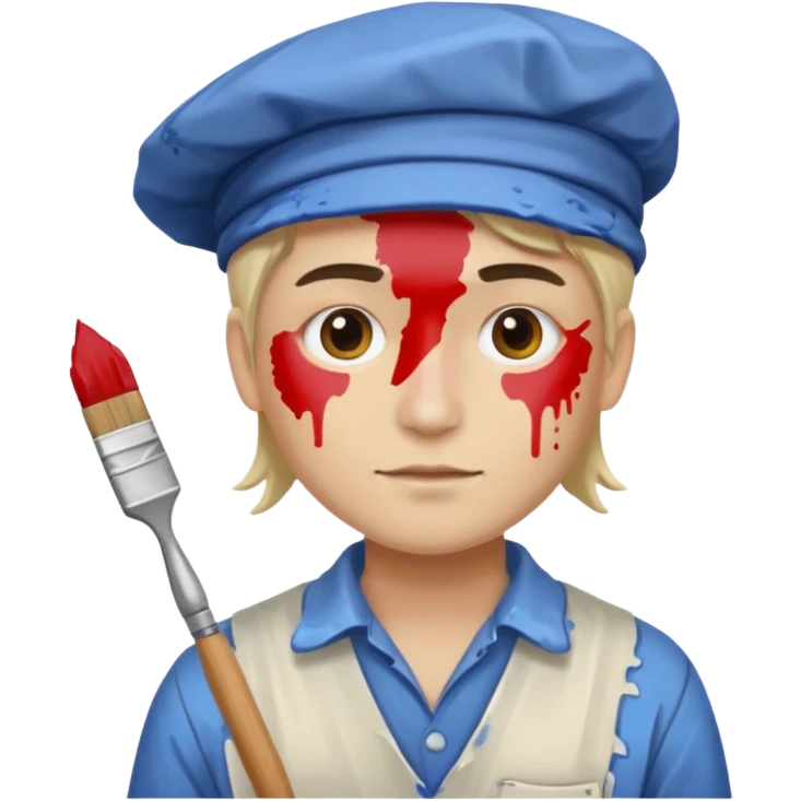 Painter with Paint Stained Face emoji