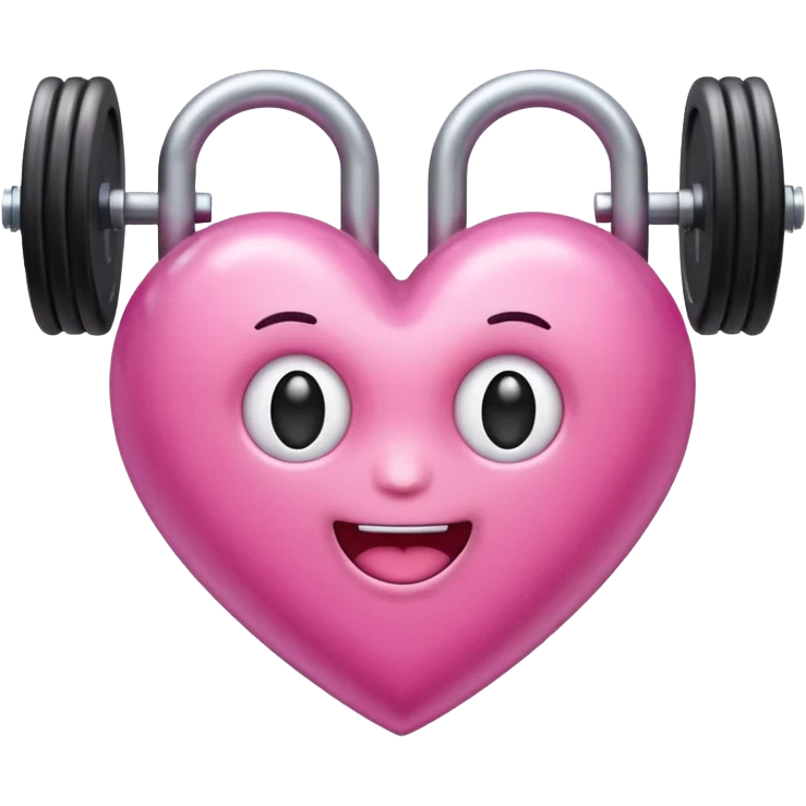 gym dumble emoji heart shape pink colour bq emoji