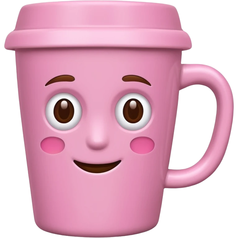 pink coffee cup without eyes emoji