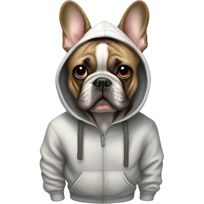 French bulldog in hoodie emoji