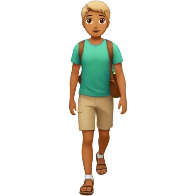 someone walking IN THE GARDEN on a path with flower and plants around him(keep the background) emoji