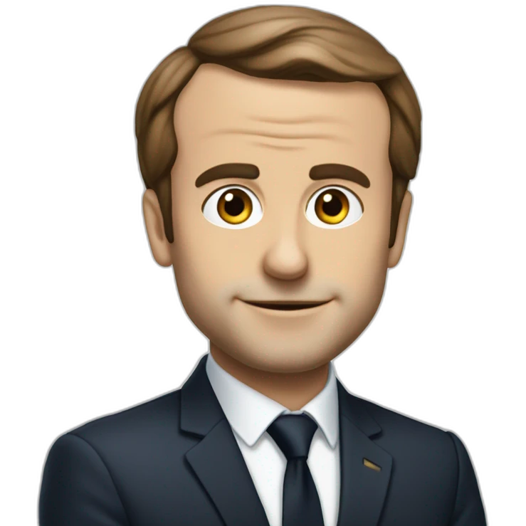 Macron qui tient un panneau stop emoji