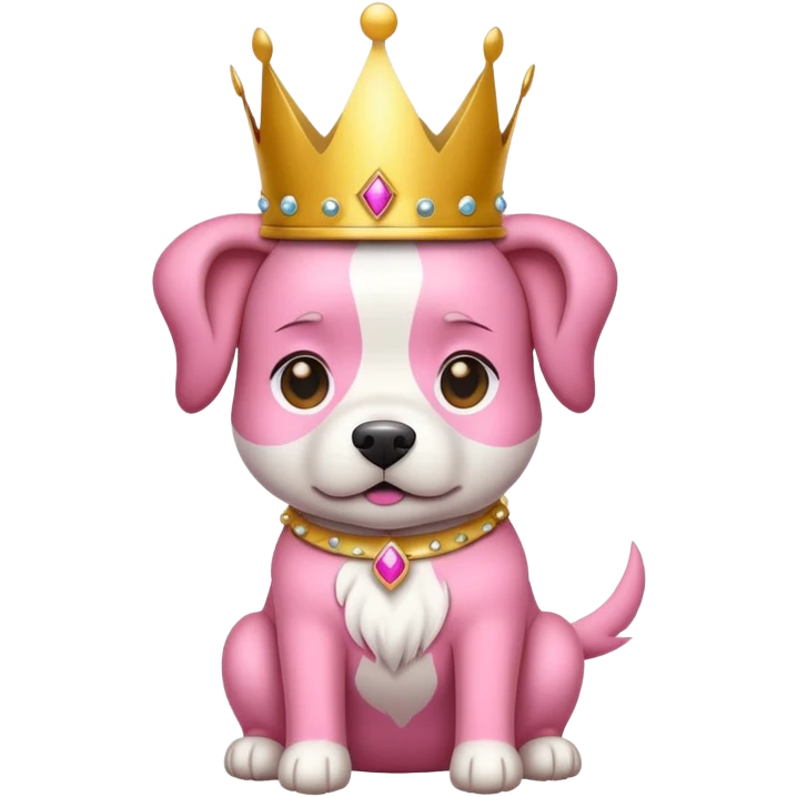 Pink dog with crown emoji