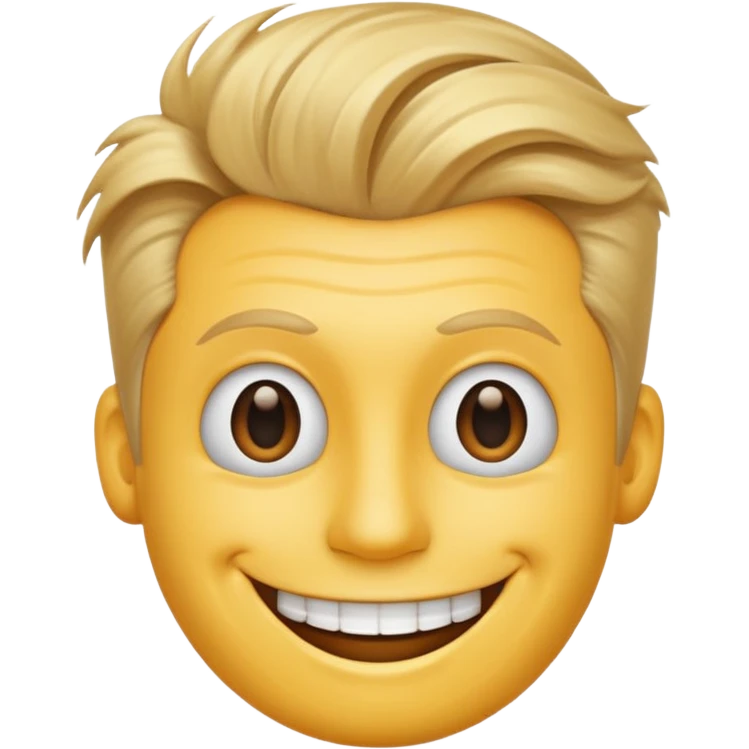 сгенерируй смайлик красавчик с модным чубчиком на голове emoji