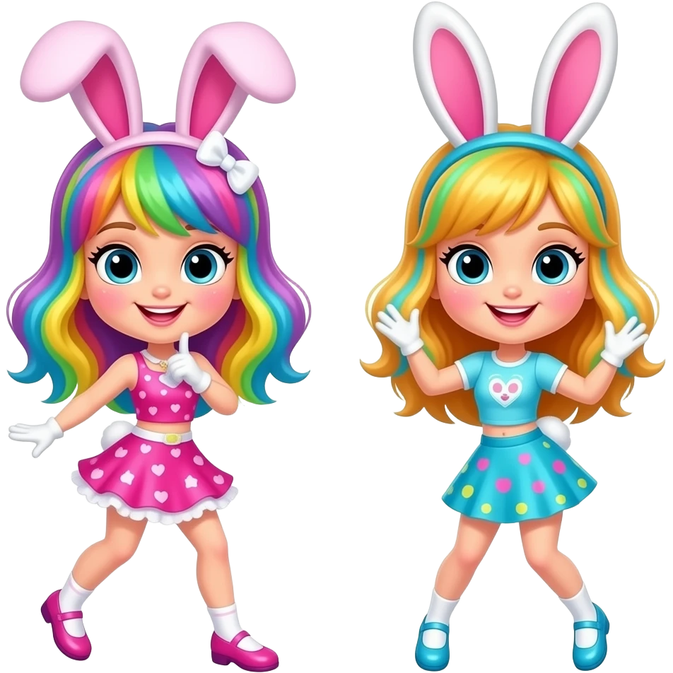Lisa frank dancing bunny girls 👯‍♀️ emoji