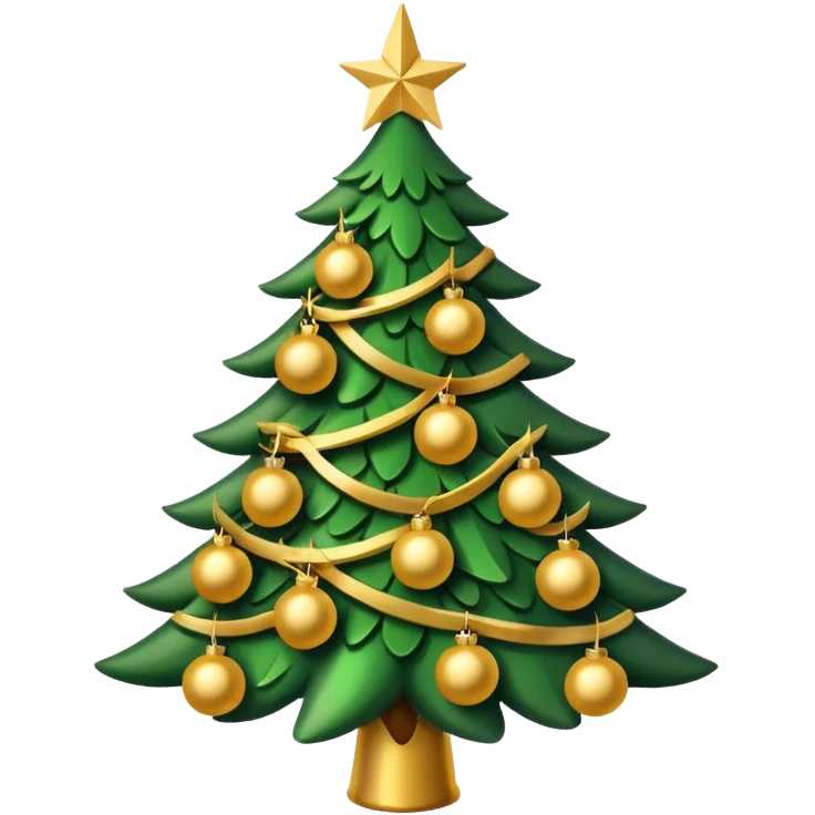 Christmas tree with Gold decorations emoji