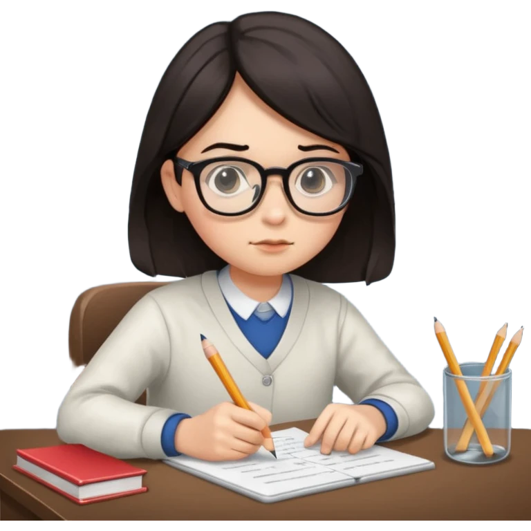 student taking test emoji