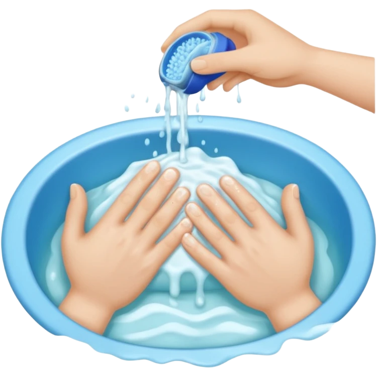 just show hands cleaning with soap emoji