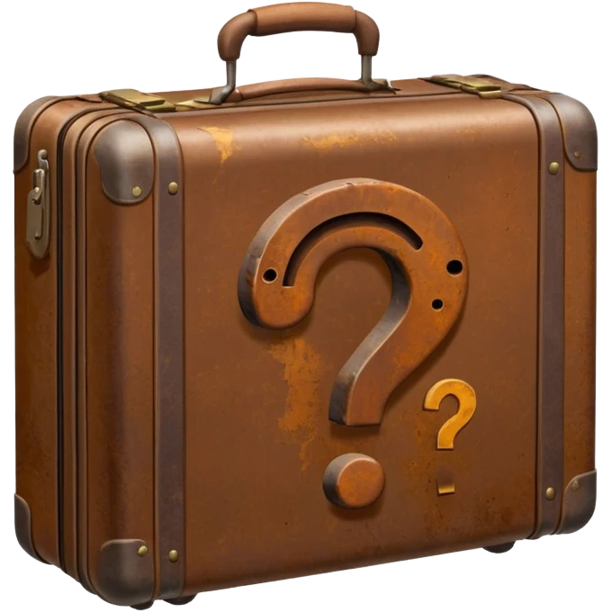suitcase with a question mark emoji