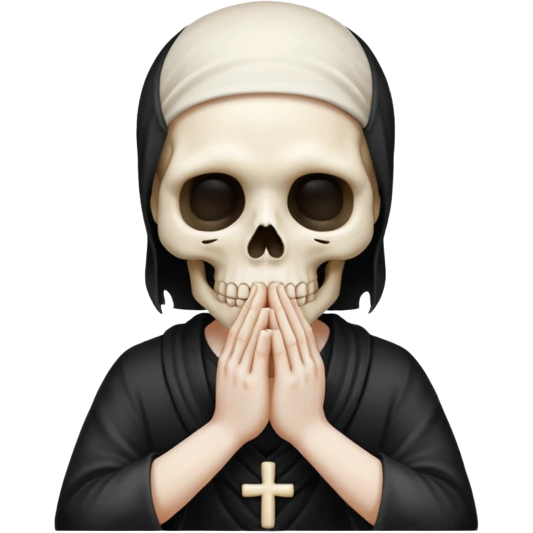 Skull face joining hands emoji