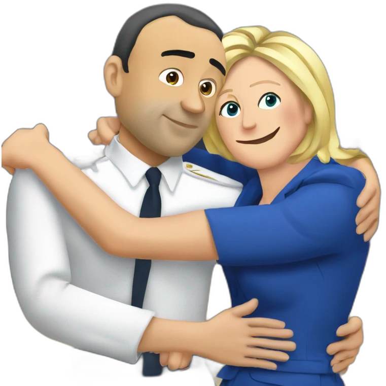 Marine le pen qui embrasse Zemmour emoji