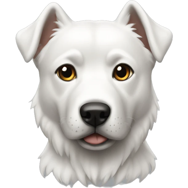 Perro blanco con manchas negarás  emoji