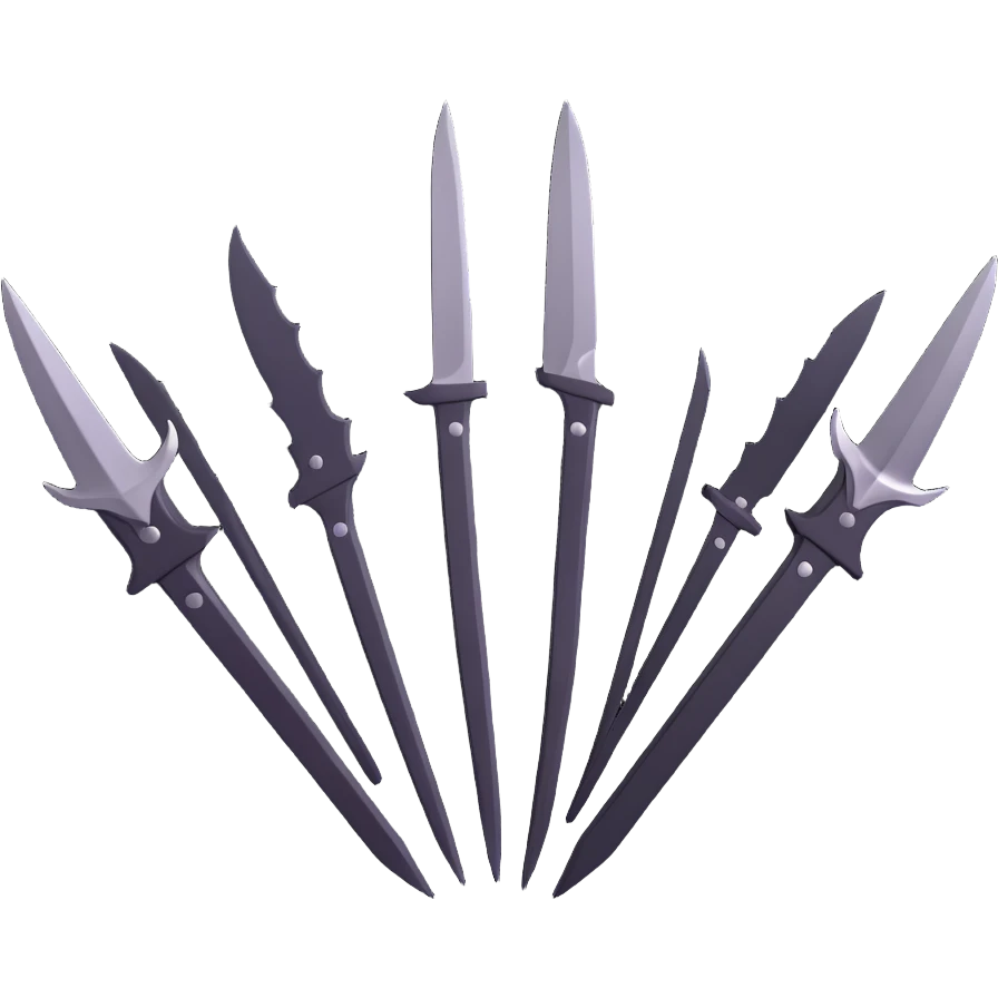 the Blades of Chaos from God of War, 3D render, metallic shine, cinematic lighting emoji