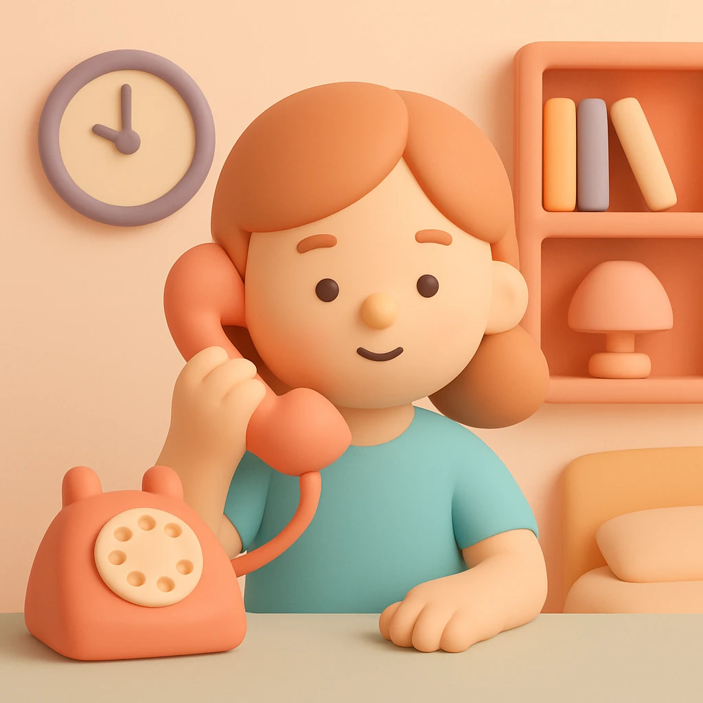 girl talking on telephone in her room emoji