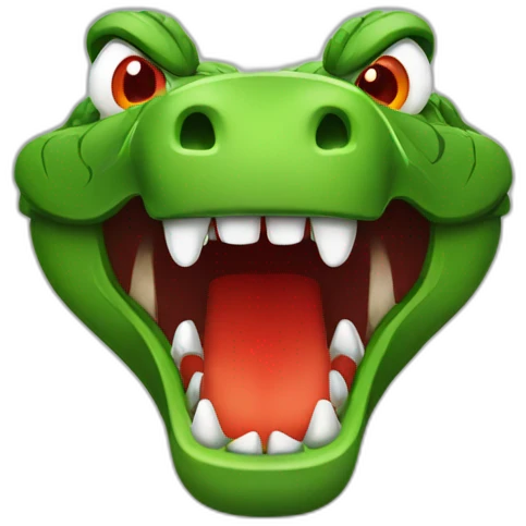 crocodile angry and red emoji