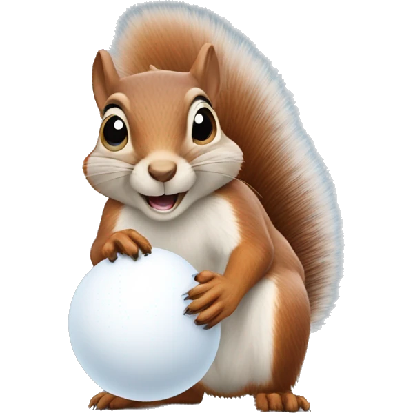 Squirrel holding a snowball emoji