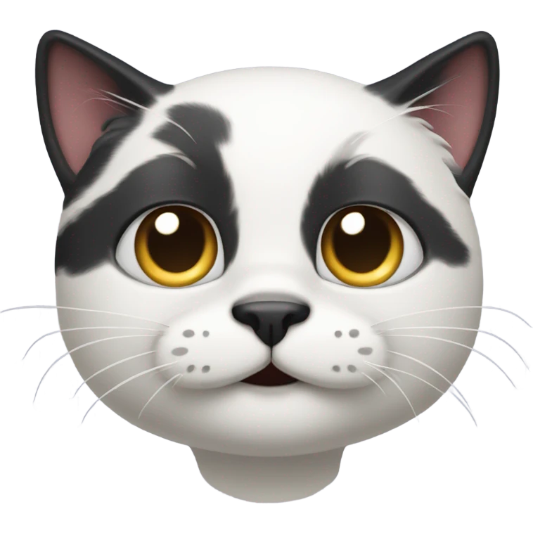 Black and white cat with mustache  emoji