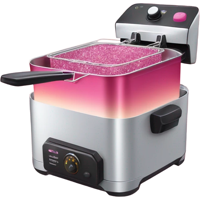 Pink ombre deep fryer with glitter chicken  emoji