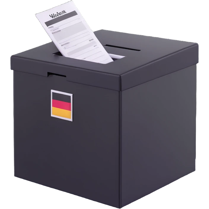 German Wahlbox with ballot paper emoji