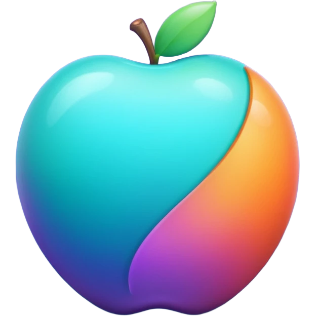 3D planet emoji, smooth glossy sphere, vibrant gradient colors (teal, purple, orange), soft glowing core, minimalist design, dark background, Apple-style emoji look, cinematic soft lighting, high resolution. emoji