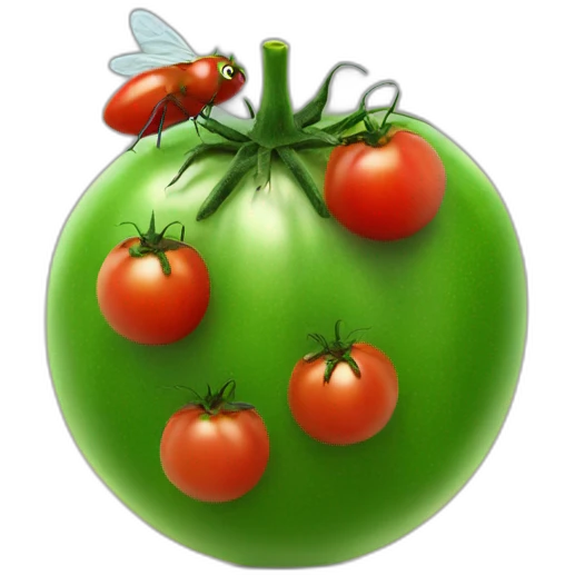 a tomato with flies on it emoji