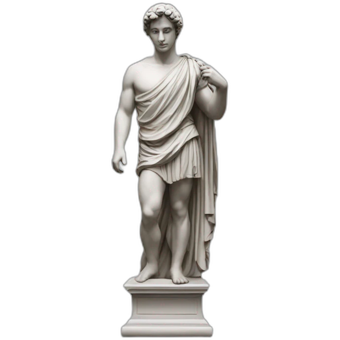 a roman sculpture posing as an ios emoji emoji