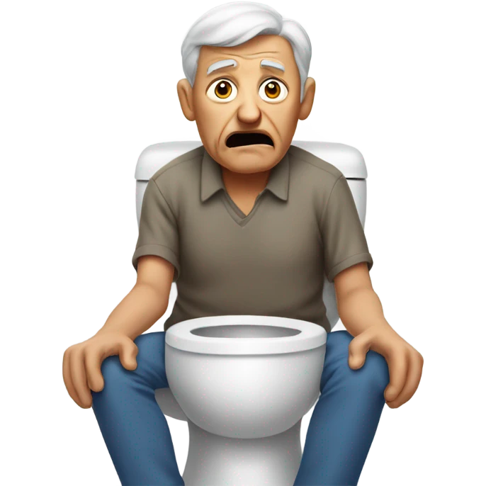 Old man on the toilet emoji