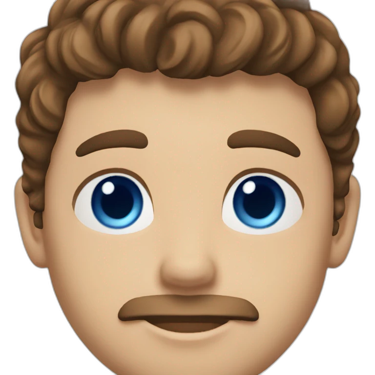 Man with brown hair with grey cat with blue eyes emoji