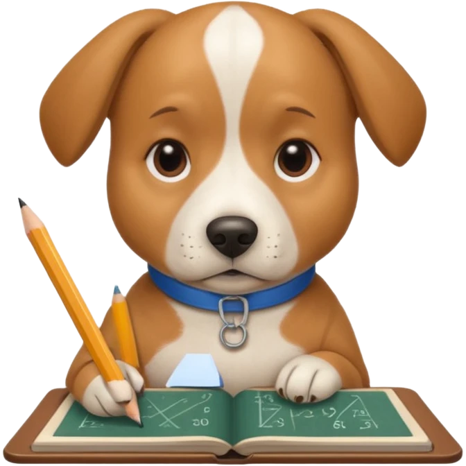 dog doing maths emoji