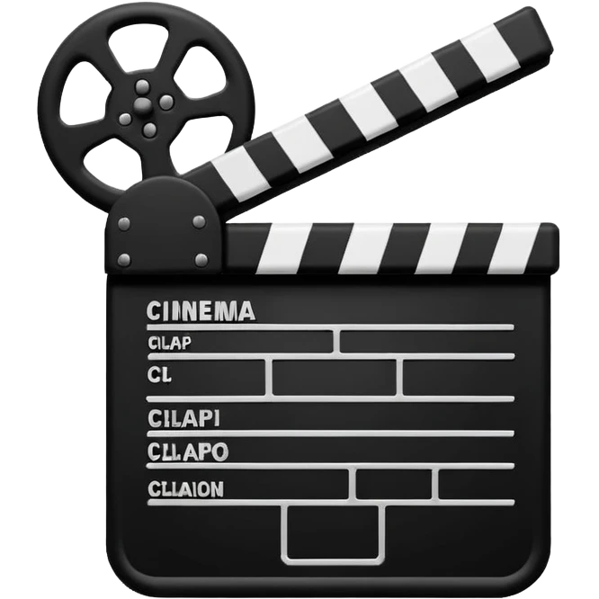 cinema clap black and white emoji