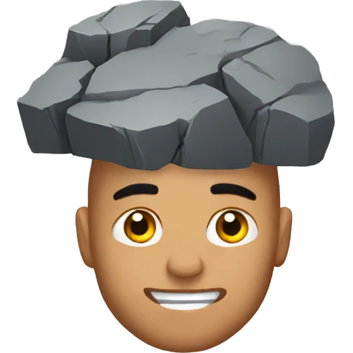 the rock holding a sing on the head emoji