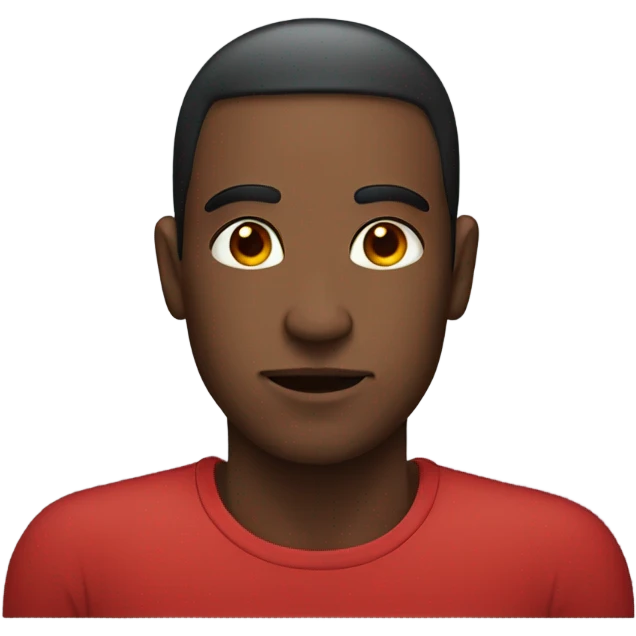 straight face with red skin  emoji